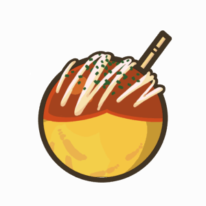たこ焼きの透過イラスト