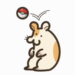 モンボを投げられたハムスターの透過イラスト