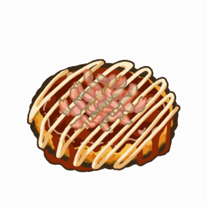 お好み焼きの透過イラスト