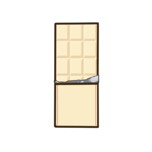 板のホワイトチョコレートの透過イラスト