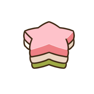 星形の菱餅の透過イラスト