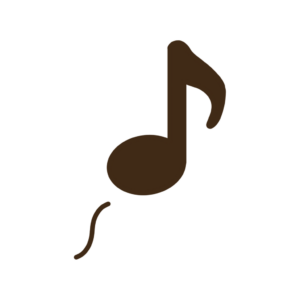 鼻歌を歌ってるようなご機嫌な音符(単色)の透過イラスト