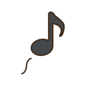 鼻歌を歌ってるようなご機嫌な音符の透過イラスト