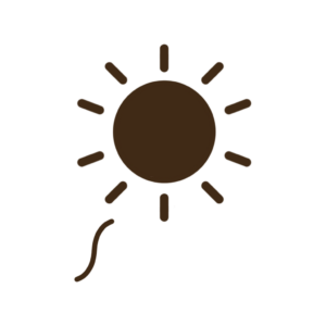 ぼけっとしてるときに浮かぶ太陽（単色）のような透過イラスト