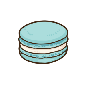 青いマカロンの透過イラスト