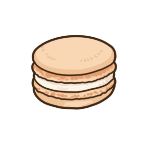 オレンジのマカロンの透過イラスト