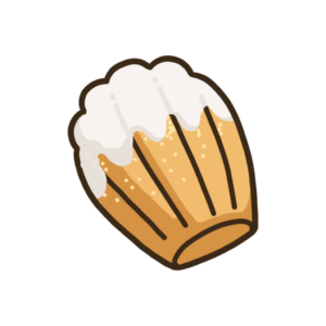 アイシングがかけられたマドレーヌの透過イラスト