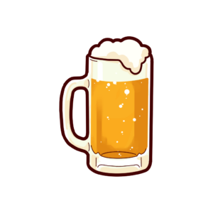 ジョッキビールの透過イラスト