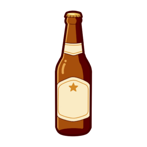 瓶ビールの透過イラスト